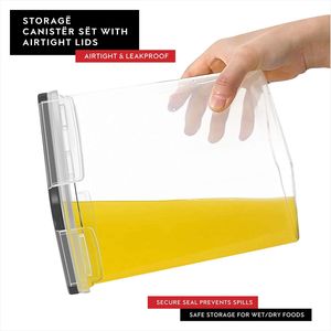Set di 4 Contenitori Ermetici per Alimenti da 4L, Dispenser per Cereali con Coperchi per Organizzazione Dispensa e Piano di Lavoro - Product Image 2