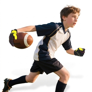 Custom Receiver Gloves Breathable Full Finger <b>Sticky</b> Grip Silicone Palm <b>Hook</b> Loop Team Logo Sports American Football Gloves - Product Image 4