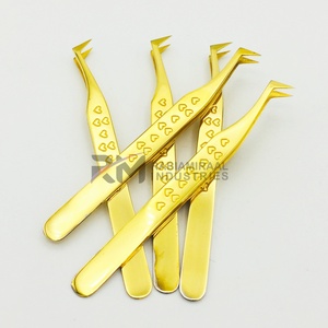 ชุดแหนบต่อขนตาเคลือบทอง ปลายเรียบละเอียด ลายหัวใจ สำหรับต่อขนตา - Product Image 2