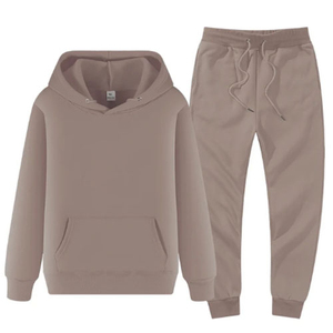2026 Women's <b>Pink</b> Hooded <b>Tracksuit</b> Set Full Sleeve Casual Autumn Wear Solid Color Drawstring Pants Regular Fit 100% Cotton - Product Image 6