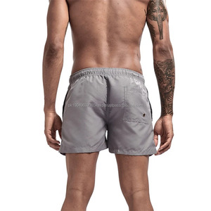 Haute qualité hommes couleur unie séchage rapide vêtements de plage décontractés moyen pantalons chauds natation Surf Board Shorts - Product Image 3