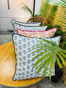 Handmade Bohemian Cotton Frill Cushion Cover Indian Block Print Floral <b>Throw</b> <b>Pillows</b> Luxury Raffle Ruffled <b>Pillow</b> Covers - Product Image 3