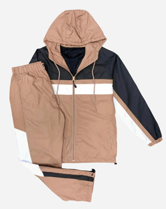 Conjunto Deportivo Unisex con Capucha, Color Negro y Verde Oliva, Cierre de Cremallera en Manga Larga, Ropa Deportiva Informal para Adultos, Ropa de Otoño - Product Image 3