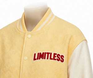 เสื้อแจ็คเก็ตวาร์ซิตี้ผู้ชายไซส์ใหญ่สำหรับฤดูหนาว สไตล์สตรีทแวร์ ทรงหลวม ปักลาย ผ้าขนสัตว์ ระบายอากาศได้ดี สีเหลือง แต่งลายบล็อกสี  พร้อมป้ายตัวอักษรรูปแกะ - Product Image 3
