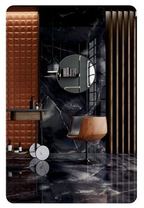Carrelage mural et de sol en porcelaine noire brillante 60x120cm, aspect décoratif poli, pour salle de bain, bureau, maison (I) - Product Image 3