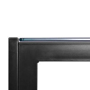 Table à manger élégante en verre trempé noir et en fer, assemblage simple - Product Image 3