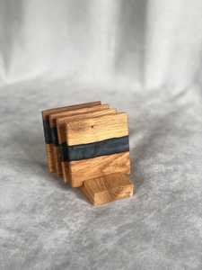 Artisan Acacia Wood & Resin Drink Coaster Set Elegant Handmade Coasters for Coffee Mugs, Wine Glasses & Cocktails - Product Image 6