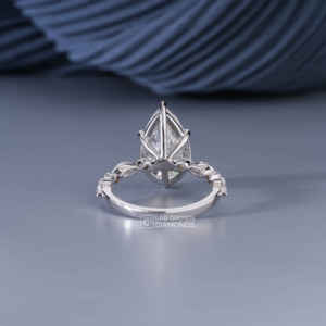 Bague en or blanc 14 carats avec diamants de laboratoire multiformes, luxe, 9 pierres, marquise, poire et taille ronde, qualité EF, pour femme, 5,13 carats au total - Product Image 6