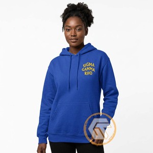 GREEK TREASURES Sweat à capuche personnalisé en molleton de coton écologique brodé uni pour femme, décontracté, de haute qualité, pour sororité - Product Image 4