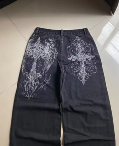 Pantalones Anchos de Moda Urbana, Estilo Casual, con Estampado Geométrico, para Mujer, Estilo Y2K, Gótico, Hip Hop, Populares - Product Image 4