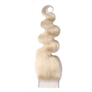 Extensions de cheveux indiens Remy blonds, ondulés naturels, avec closure en dentelle, tissage de cheveux longs - Product Image 1