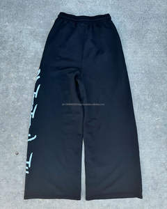 Pantalon de survêtement évasé vintage délavé à l'acide pour homme Logo personnalisé Baggy en coton empilé Pantalon de survêtement léger et surdimensionné - Product Image 2