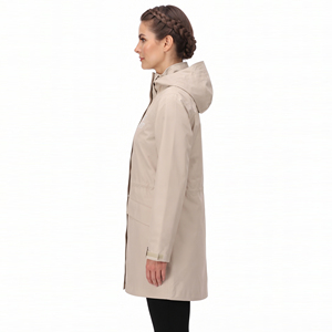 Abrigo Largo con Capucha de Secado Rápido 100% Nailon para Mujer, Ropa Exterior con Logotipo Personalizado, Abrigo de Senderismo para Mujer, Cierre de Cremallera de Manga Larga, Abrigo Impermeable - Product Image 3