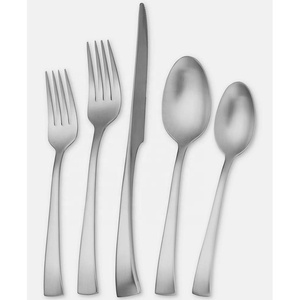 Ensemble de couverts en acier inoxydable plaqué argent avec un design moderne unique, manche épais en céramique de haute qualité, couverts exceptionnels - Product Image 6