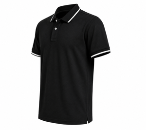 Camiseta Polo Moderna para Hombre con Cuello a Rayas Negras, Suave, Transpirable, de Manga Corta, Informal, Deportiva, para Uso Diario - Product Image 5