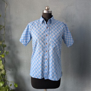 เสื้อเชิ้ตผู้ชายแขนสั้นพิมพ์ลายจุดผ้าฝ้ายลำลองคอปกแบบพับได้ระบายอากาศได้ดีสำหรับฤดูร้อน - Product Image 4