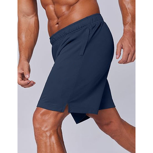 Pantalones Cortos Deportivos de Secado Rápido para Hombre, Color Azul Marino, con Cintura Ajustable con Cordón y Bolsillos Laterales, Corte Bermuda, Casuales - Product Image 4