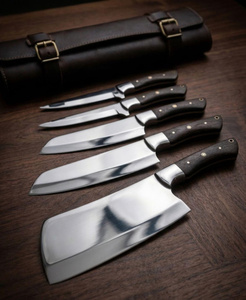 Juego de Cuchillos de Cocina Hechos a Mano con Mango de Madera Negra, Juego de Cuchillos de Chef al por Mayor con Funda de Cuero, Cuchillos de Supervivencia y Caza A&M Enterprises - Product Image 4