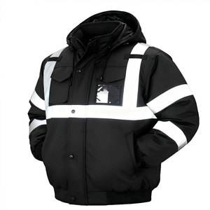 Perfectionists Cotton <b>High</b> <b>Visibility</b> CE Certified Breathable Zippered Reflective <b>Softshell</b> Unisex Work <b>Jacket</b> Needle Detection - Product Image 1