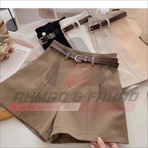 Shorts décontractés et polyvalents pour femmes, taille mi-haute, en polyester, avec ceinture, collection Printemps-Été, tendance, de la marque Ahmad & Fahad Industry – Meilleures ventes - Product Image 3