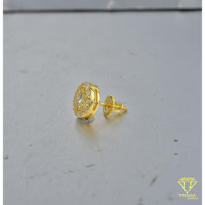 Boucles d'oreilles en diamants de laboratoire de qualité supérieure, argent sterling 925 plaqué or, collection de bijoux de luxe haut de gamme - Product Image 3