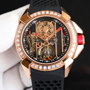Reloj de Hombre Mecánico Automático Esqueletizado, Deportivo y Casual, con Bisel Incrustado de Diamantes en Oro Rosa, Elegante y Lujoso - Product Image 1