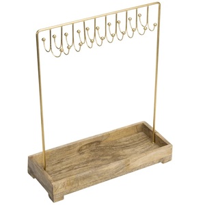Support à bijoux en fil métallique plaqué or nordique, qualité assurée, style classique, base en marbre naturel, support décoratif pour la maison - Product Image 3