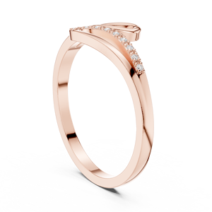 แหวนเงินสเตอร์ลิงชุบทอง10K ประดับเพชรโมอิสและเพชร CZ ด้านข้าง - Product Image 4