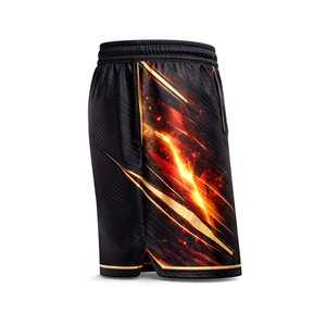 Pantalones Cortos Deportivos Personalizados de la Industria Dravelle, Ropa Deportiva Sublimada de Primera Calidad, Detalles Metálicos Dorados, Secado Rápido, Ecológicos - Product Image 4