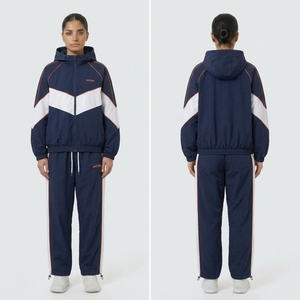 Unisex Drawstring <b>Pink</b> and Black Windbreaker <b>Tracksuit</b> - Lightweight Nylon 3 Piece Workout <b>Set</b> Manufacturer Custom Wholesale - Product Image 6