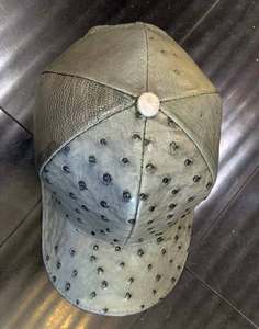 Ostrich Texture Leather Baseball <b>Cap</b> 6-Panel Adjustable Solid Color Casual <b>Hat</b> for Adults 58-60CM - Product Image 3