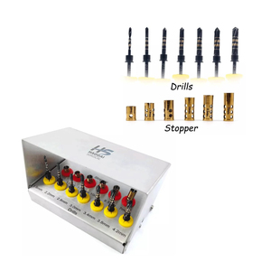 Kit de forets manuels pour abord latéral et rehaussement de sinus (06 pièces) – Fraises diamantées dorées pour implants dentaires, forme osseuse pour rehaussement de sinus - Product Image 2