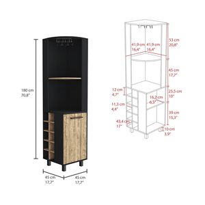 Cleveland <b>Corner</b> <b>Bar</b> Cabinet for Living Room Black/Pine Color Scheme - Product Image 3