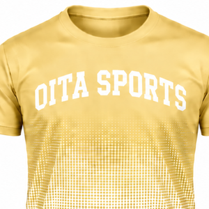 Yellow and <b>White</b> Gradient Sublimation T <b>Shirt</b> <b>Men</b> <b>Short</b> <b>Sleeve</b> Crew Neck Custom Printed Sports Training Performance Athletic - Product Image 4