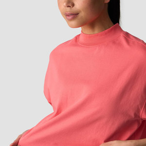 Camiseta Deportiva Holgada de Talla Grande para Mujer con Diseño de Cuello Alto Acanalado, Hombros Caídos, Cómoda y Ligera para Gimnasio - Product Image 4