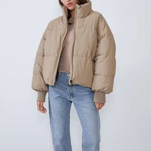 เสื้อแจ็คเก็ตพัฟเฟอร์แบบครอปสำหรับผู้หญิง ปี 2026 แขนยาว อุ่นสบายสำหรับฤดูหนาว มีซิป กระเป๋าทรงหลวม ระบายอากาศได้ดี ไซส์พลัส ผ้าถัก - Product Image 2