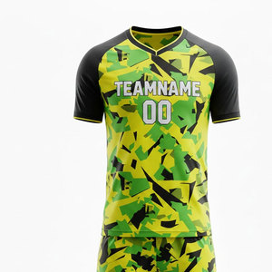 Custom Sublimated <b>Soccer</b> Jersey Set Men's Blue Camouflage 100% Polyester Moisture Wicking Short Sleeve Uniforms Adult Size - Product Image 3