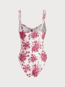 Maillot de bain une pièce en polyester et élasthanne de qualité supérieure, imprimé avec logo personnalisé par transfert thermique, vêtements de bain pour femmes - Product Image 3