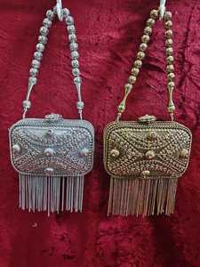 Luxury Metal <b>Clutch</b> Bag with Pearl Beaded Handle Eco-Friendly Evening Handbag for <b>Wedding</b> Party Bridal & Festive Occasions - Product Image 5
