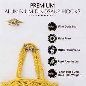 Ganchos de Pared de Aluminio Sólido con Forma de Dinosaurio, Porta Llaves Decorativo para Habitación Infantil, Organizador de Ganchos Colgantes de Pared - Product Image 3