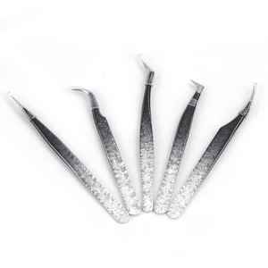 Pince à épiler multifonctionnelle en argent perlé pour extensions de cils individuelles, pour usage esthétique, couleur personnalisable - Product Image 1