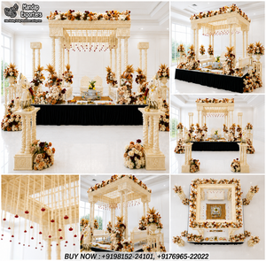 Mandap Élégant à Trois Poteaux, Couleur Personnalisable, en Fibre, Portable, pour Mariages Premium, Mariages en Bord de Mer, Mariages Indiens de Grande Cérémonie - Product Image 6