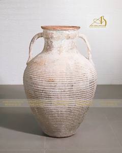 Atlantis AN025H95OW Pot de fleurs en céramique de luxe moderne avec finition galvanisée pour la maison, l'extérieur, le jardin et le balcon. - Product Image 1