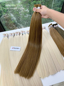 Precio al por mayor Extensiones de cabello a granel Cabello humano Double Drown 100 gramos Colores claros 14 pulgadas - Product Image 5