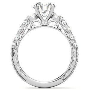 Anillo de compromiso de moissanita de corte redondo para ella, anillo de boda de plata de ley 925, anillo solitario, regalo de aniversario para mujeres - Product Image 3
