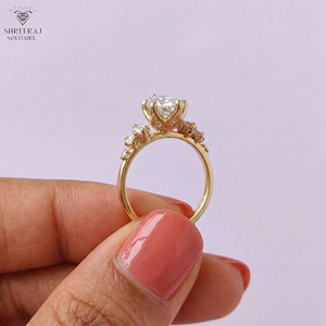 SHREERAJ <b>SOLITAIRE</b> IGI Certified 3Ct Lab Grown Diamond Engagement <b>Ring</b> Marquise Cut DEF VVS2/VS1 14K Solid Gold Trendy <b>Ring</b> - Product Image 4