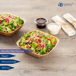 Ensemble de vaisselle en feuilles de palmier d'arec écologiques et biodégradables, robustes, pour événements et restaurants - Product Image 2