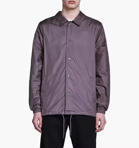 Veste de coach personnalisée avec logo, nouvelle collection, grandes tailles, veste de sport, ourlet ajustable avec cordon de serrage, col traditionnel, tissu en cuir respirant - Product Image 5