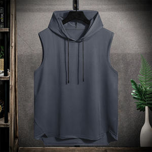 Chaleco de manga corta de secado rápido para hombre para 2024 verano negro gris camiseta GYM Tank Top camisetas con sudaderas con capucha ropa de moda de gran tamaño 4XL - Product Image 5