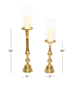 Premium <b>Gold</b> Aluminum metal Candle Holder Tall Decorative Candleholder Decor Home Modern Candle Holder Tall Golden - Product Image 3
